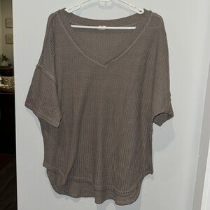 Brown Short Sleeve Top
